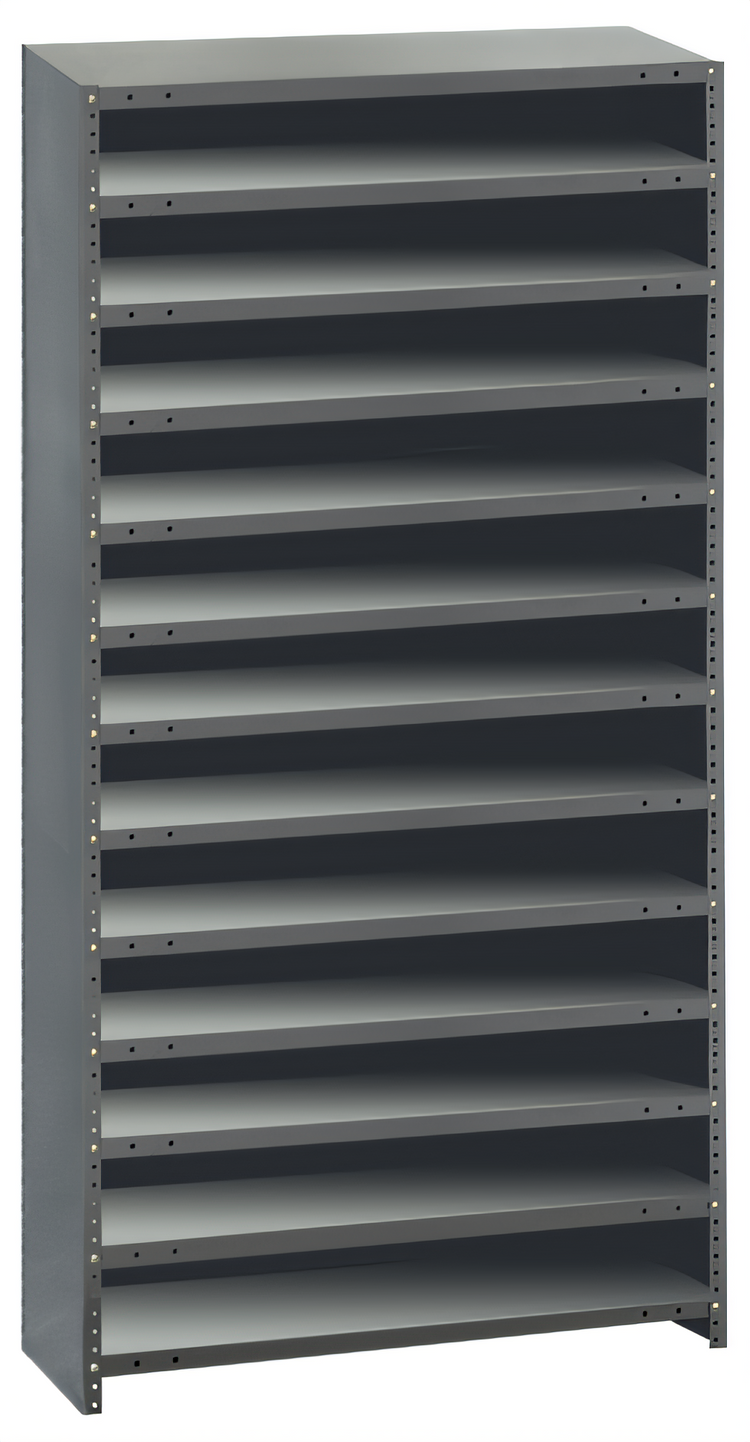 Product image #1 for Quantum Closed Heavy-Duty Stationary Wire Shelving Unit, 12 x 36 x 75 Inches, 13 Shelves, 400 lb. per Shelf