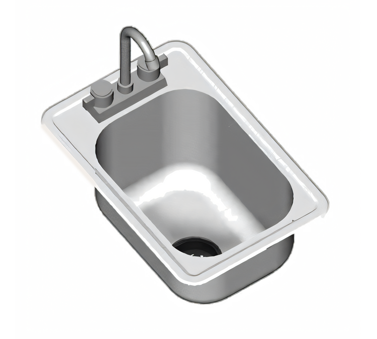 Product image #1 for Eagle Group Self-Rimming Drop-In Sink, 1-Compartment, 16 x 20 x 8 Inch Bowl, Deck-Mount Faucet