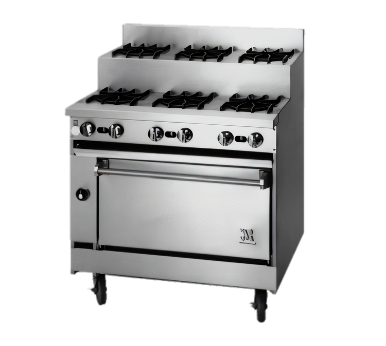 Product image #1 for Bistro 36-Inch Gas Restaurant Range with 3 Open Burners, 3 Step-Up Burners and Standard Oven