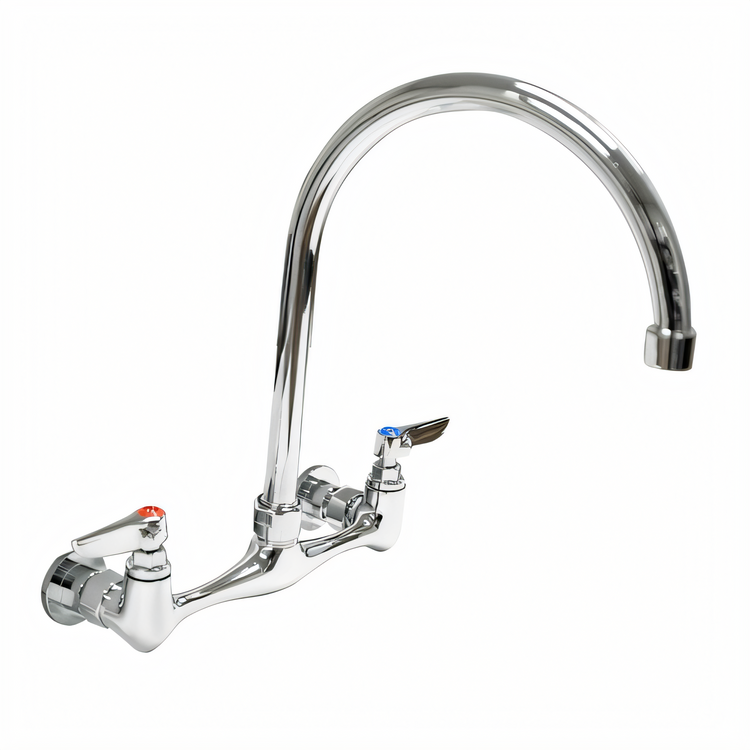 Product image #1 for Omcan Gooseneck Tub Sink Faucet, Wall Mounted, 8-Inch Centers
