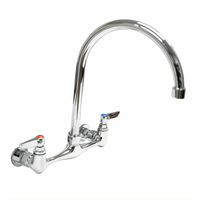 Omcan Gooseneck Tub Sink Faucet, Wall Mounted, 8-Inch Centers
