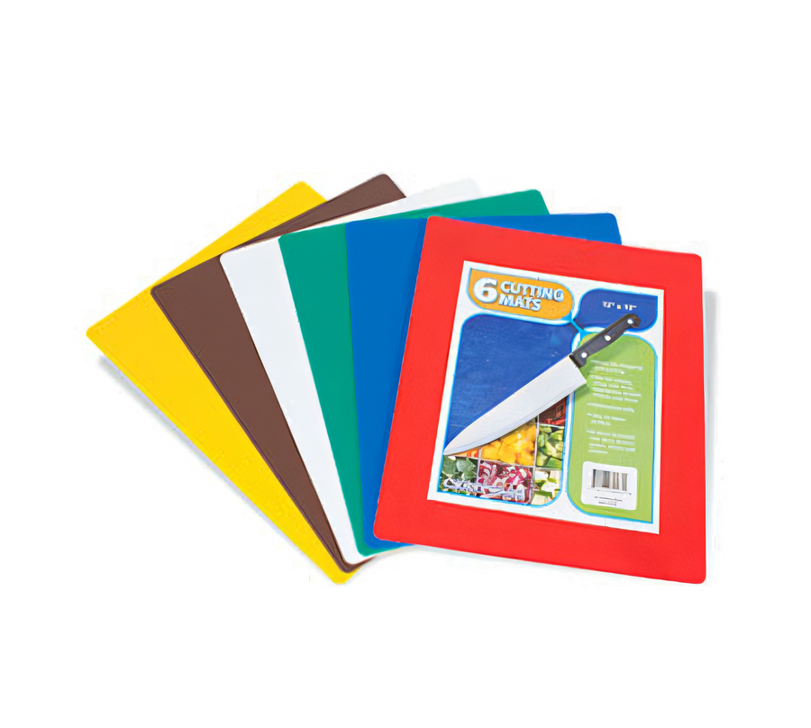 Product image #1 for Crestware 12 x 15 Inch Flexible Polypropylene Cutting Board Set, Assorted Colors, 6-Pack