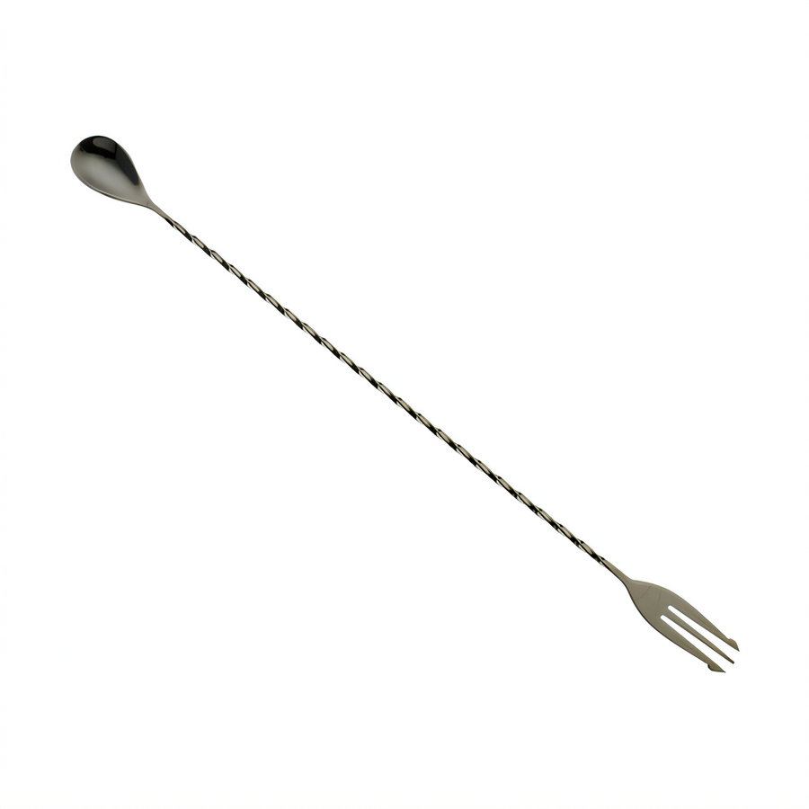 Product image #1 for Barfly 15 3/4-Inch Gun Metal Black Bar Spoon with 3-Tine Fork End