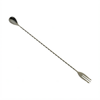 Barfly 15 3/4-Inch Gun Metal Black Bar Spoon with 3-Tine Fork End