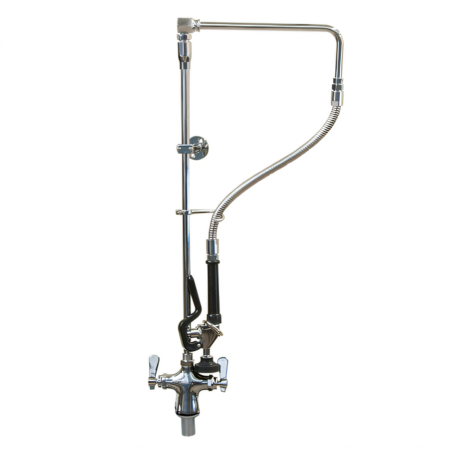 Product image #1 for OptiFlow Lead-Free Deck Mount Swing Arm Pre-Rinse Assembly with 14 Inch Add-On Faucet