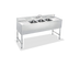 Thumbnail image #1 for Steel Works Stainless Three-Compartment Underbar Sink with Left and Right Drainboards and Faucet, 60 x 18-3/4 x 33 Inches
