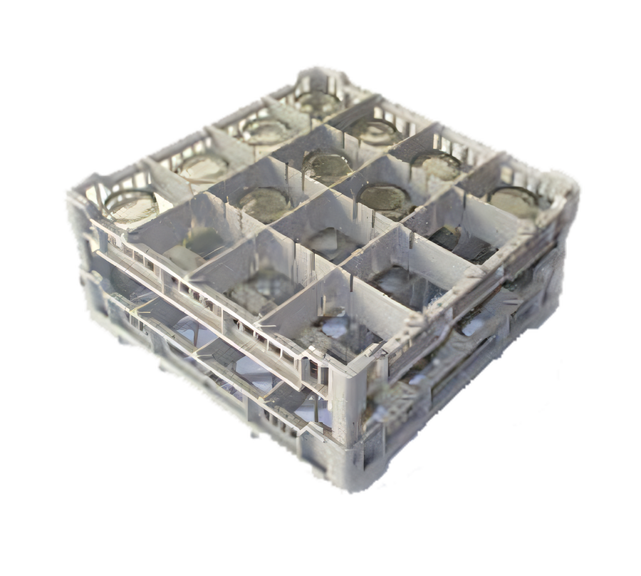 Product image #1 for Lamber Full-Size 4 x 4 Plastic Compartment Glass Rack for 16 Glasses