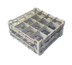 Thumbnail image #1 for Lamber Full-Size 4 x 4 Plastic Compartment Glass Rack for 16 Glasses