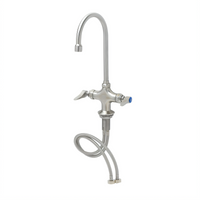 T&S Brass EverSteel Stainless Steel Single-Hole Deck-Mount Mixing Faucet with 5 3/4-Inch Gooseneck