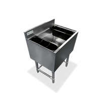 Steel Works Stainless Underbar Bar Ice Bin with 7-Circuit Cold Plate, 119 lb Capacity