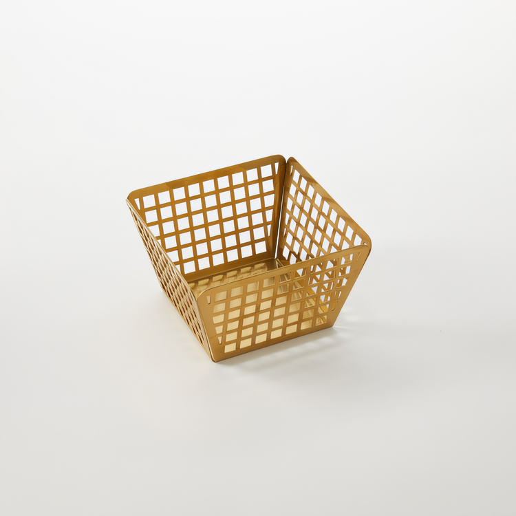 Product image #1 for American Metalcraft Square Laser-Cut Stainless Steel Fry Basket, Gold, 5 x 5 x 3 Inches