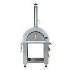 Thumbnail image #1 for Koolmore KM-OKS-WFPO Outdoor Wood-Fired Pizza Oven, 32-Inch Wide, Stainless Steel, Mobile Casters