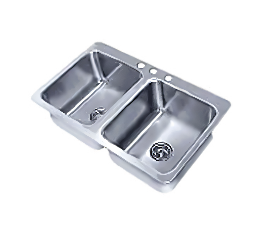 Product image #1 for Advance Tabco Smart Series 33-1/2 x 21-Inch 2-Compartment Self-Rimming Stainless Steel Drop-In Sink with 14 x 16 x 10-Inch Bowls