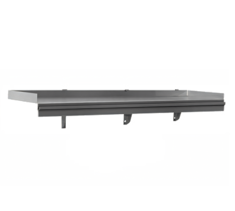 Product image #1 for 60-Inch Wall-Mounted Stainless Steel Shelf with Ticket Rail