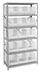 Thumbnail image #1 for Quantum Heavy-Duty Wire Shelving Unit with 6 Shelves and 15 Clear Bins