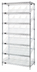 Thumbnail image #1 for Quantum 36-Inch x 18-Inch x 74-Inch Stationary Wire Shelving Bin Storage System with 24 Clear Bins
