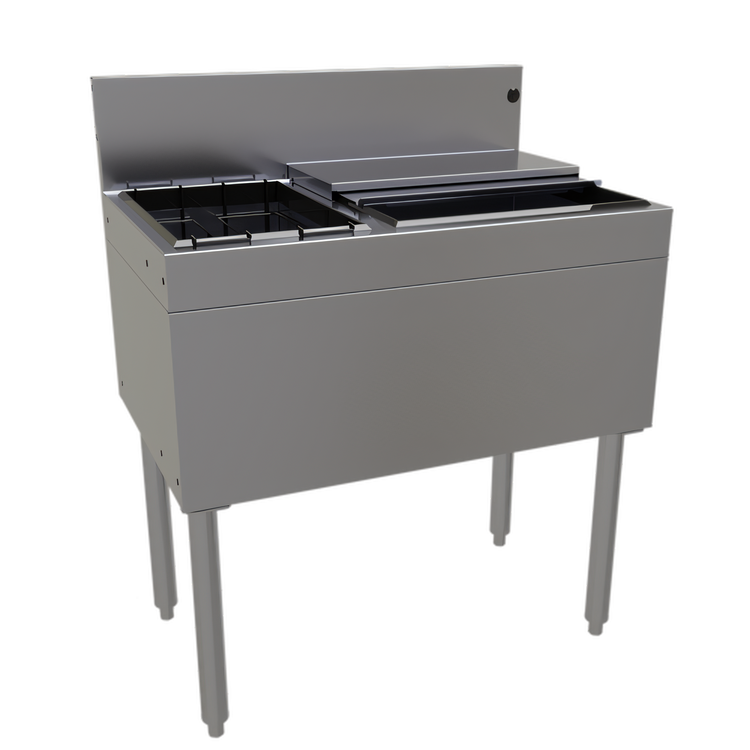Product image #1 for Glastender CBA-30L 30-Inch Underbar Combo Ice Bin/Cocktail Unit with Left Bottle Well