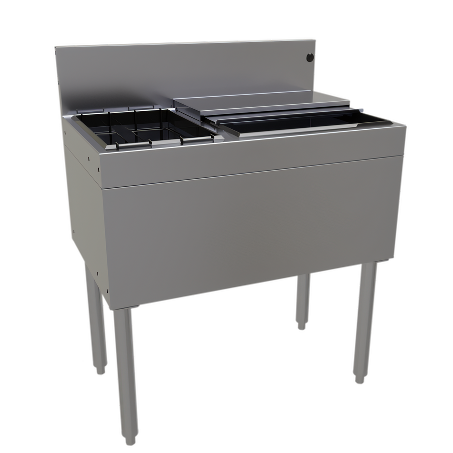 Product image #1 for Glastender CBA-30L 30-Inch Underbar Combo Ice Bin/Cocktail Unit with Left Bottle Well