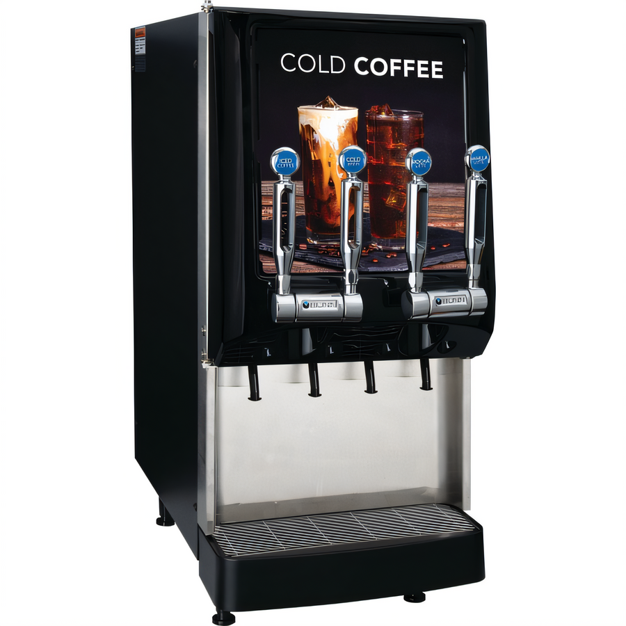 Product image #1 for BUNN Silver Series 4-Flavor Cold Beverage System with Lighted Door, Tap Handles, and Iced Coffee Display