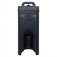 CAC China 5 Gallon Insulated Beverage Carrier/Dispenser with Built-In Faucet, Black