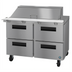 Thumbnail image #1 for Hoshizaki Steelheart SR48B-18MD4 48-Inch Two-Section Mega Top Reach-In Prep Refrigerator with 4 Drawers