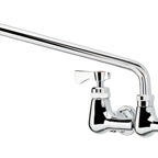 Thumbnail image #1 for Krowne Royal Series 14-814L Low-Lead Wall-Mount Commercial Faucet, 14-Inch Swing Spout, 8-Inch Centers, Ceramic Valves Case of 6