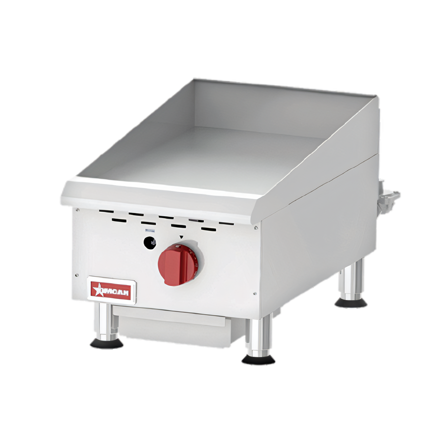 Product image #1 for Omcan USA Countertop Gas Griddle with 15-Inch x 20-Inch Cooking Area, 30,000 BTU