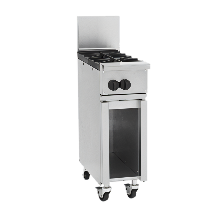 Product image #1 for Vulcan Endurance 12-Inch Gas Restaurant Range with 2 Open Burners, Open Cabinet Base, Stainless Steel
