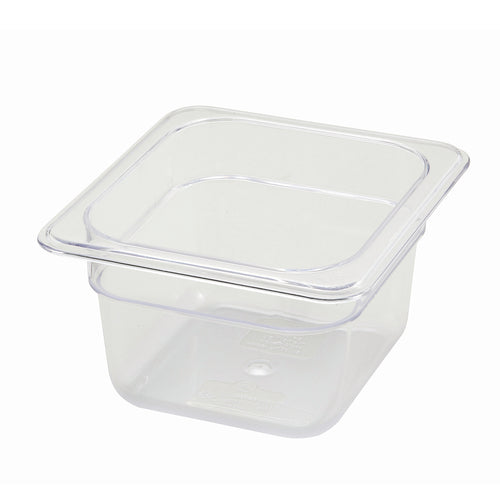 Product image #1 for Winco Poly-Ware Clear Polycarbonate 1/6 Size Food Pan, 3-1/2 Inch Deep