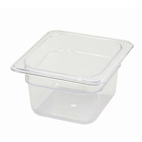 Winco Poly-Ware Clear Polycarbonate 1/6 Size Food Pan, 3-1/2 Inch Deep