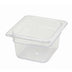 Thumbnail image #1 for Winco Poly-Ware Clear Polycarbonate 1/6 Size Food Pan, 3-1/2 Inch Deep