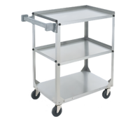 Vollrath Heavy-Duty Stainless Steel 3-Shelf Utility Bus Cart, 400 lb Capacity