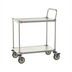 Thumbnail image #1 for Metro 18 x 30 Inch Type 316 Stainless Steel Bus Cart with 2 Solid Shelves