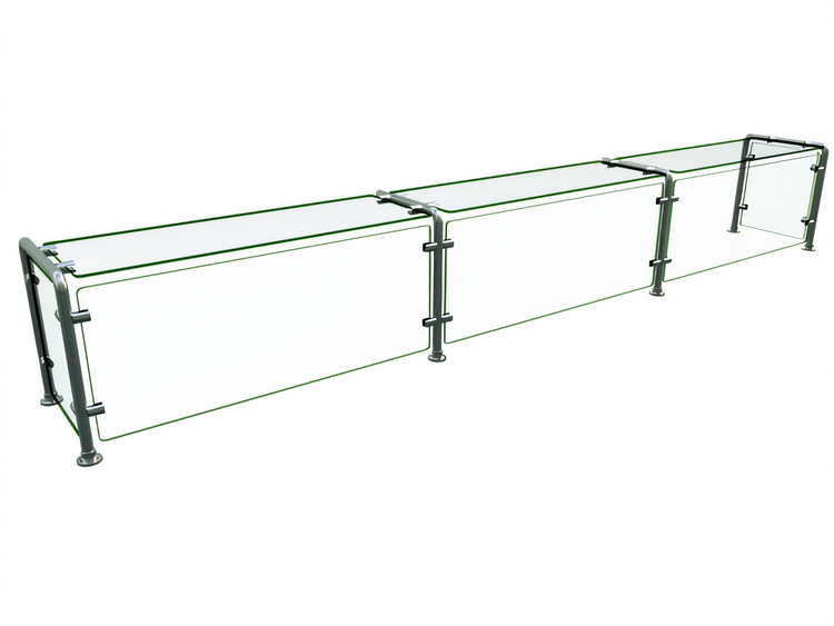 Product image #1 for Hatco Flav-R-Shield EP12 Single-Sided Full-Service Pass-Over Food Shield, 3 Bays, 108-Inch Wide