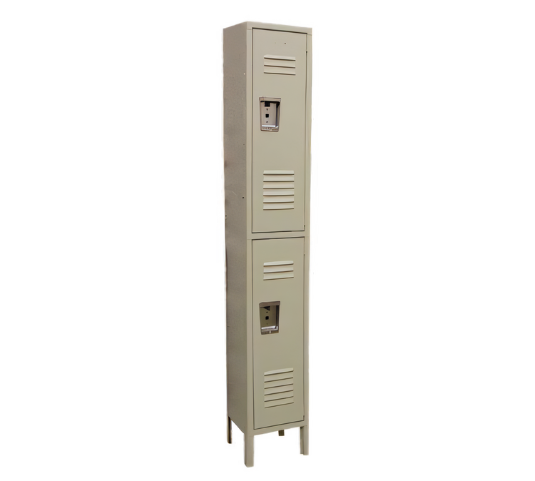 Product image #1 for Omcan 2-Tier Floor-Mounted Steel Locker — 12 Inches W x 18 Inches D x 78 Inches H