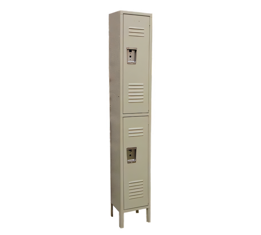 Product image #1 for Omcan 2-Tier Floor-Mounted Steel Locker — 12 Inches W x 18 Inches D x 78 Inches H