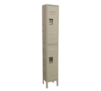 Omcan 2-Tier Floor-Mounted Steel Locker — 12 Inches W x 18 Inches D x 78 Inches H