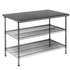 Thumbnail image #1 for Eagle Group AdjusTable T2436EBW 36" x 24" 16-Gauge 304 Stainless Steel Work Table with 2 Adjustable Chrome Wire Undershelves