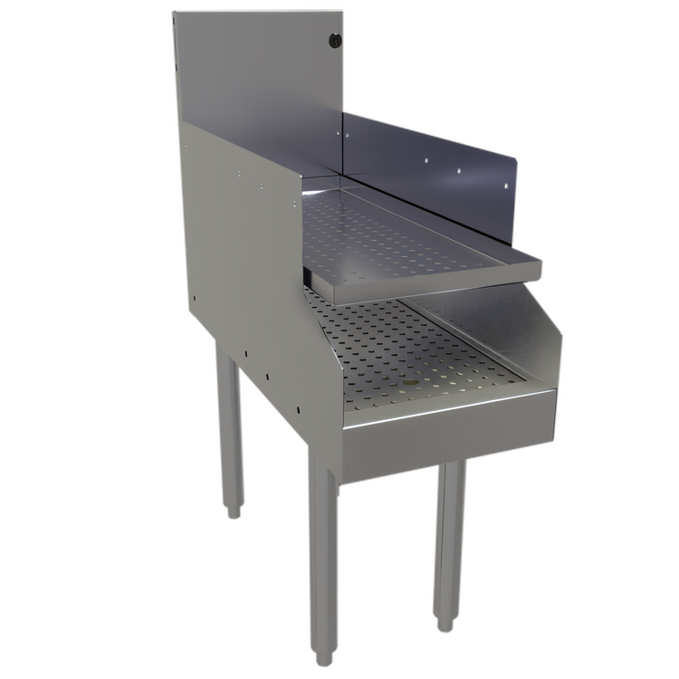 Product image #1 for Glastender Freestanding Recessed Stainless Steel Drainboard, 12 Inch Wide x 29 Inch Deep