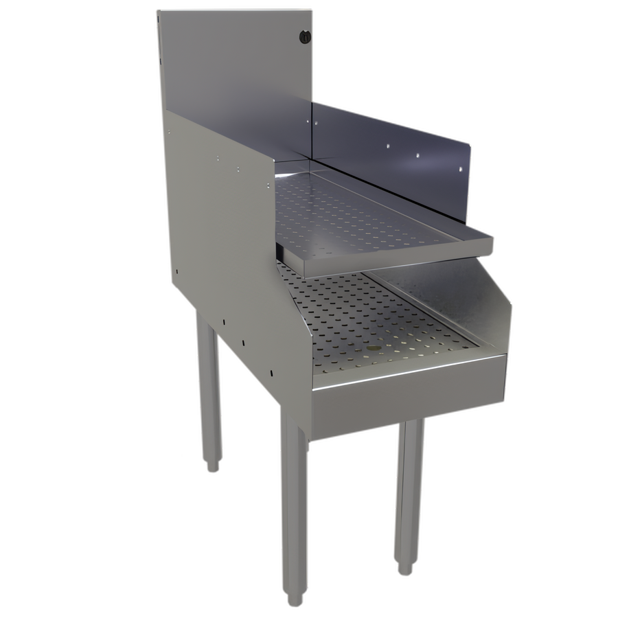 Product image #1 for Glastender Freestanding Recessed Stainless Steel Drainboard, 12 Inch Wide x 29 Inch Deep