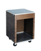 Thumbnail image #1 for 2-Series Affordable Portable™ 24-Inch Cashier Station with Stainless Steel Work Top and Walnut Woodgrain Open Base