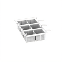 RATIONAL Portion Basket Kit for Pasta Cookers, 6 x 1/6 GN Perforated Baskets with Frame, Size 2-S