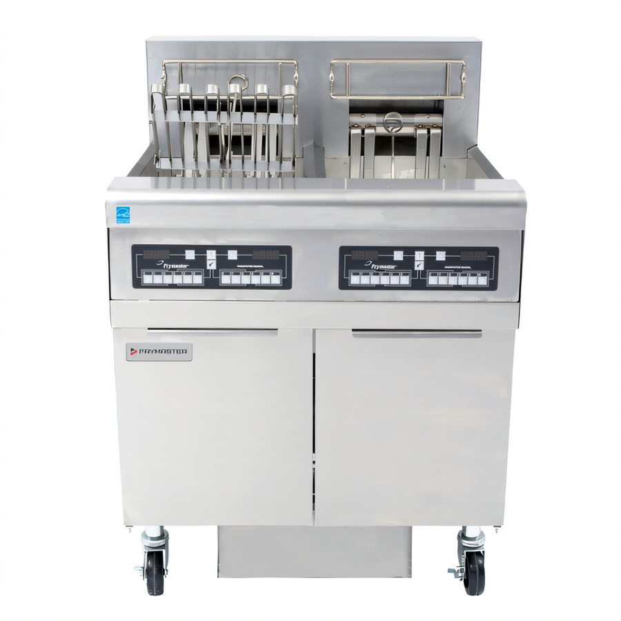 Product image #1 for Frymaster RE High Efficiency FPRE217 Electric Fryer Battery with Built-In Filtration, (2) 50-Lb Open Frypots