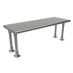 Thumbnail image #1 for BK Resources BK-OSS-1848BN 48-Inch Single Table-Mount Overshelf, 18-Inch Deep, 16-Gauge 304 Stainless Steel, Bullnose