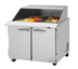 Thumbnail image #1 for Turbo Air PRO Series Mega Top Sandwich/Salad Prep Table with Slide-Back Lid, Rear-Mount Self-Contained, 36-1/4 Inch Wide, 2-Section, 15-Pan, 9 Cu. Ft.
