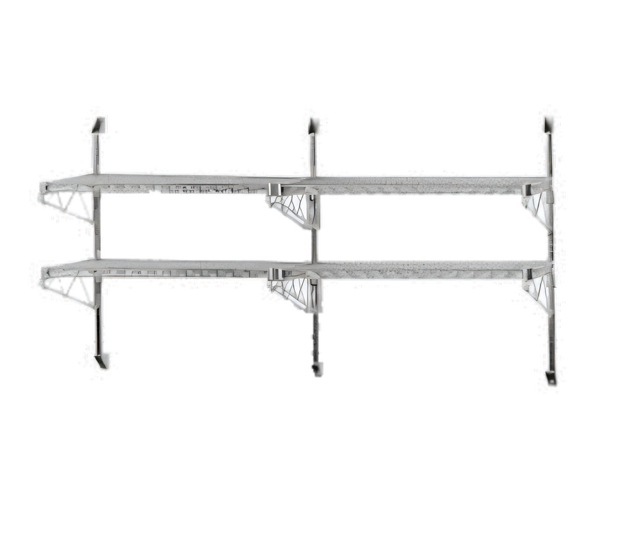 Product image #1 for Advance Tabco Special Value Series 2-Tier Adjustable Wall-Mount Wire Shelving Post & Brackets for 14-Inch Deep Shelves