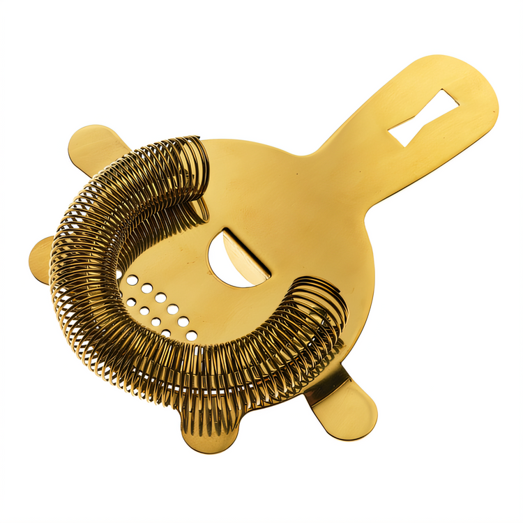 Product image #1 for Barfly Heavy-Duty 4-Prong Spring Bar Strainer with Replaceable Spring, 5-5/8 Inch, Gold-Plated