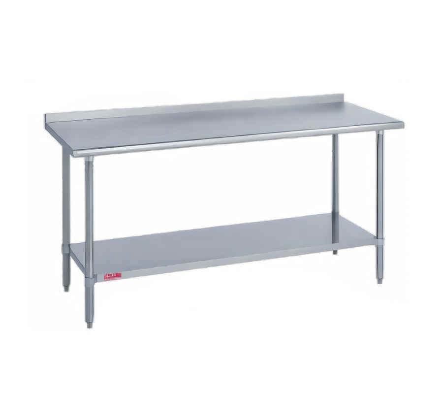 Product image #1 for Duke Manufacturing 24 x 24 Inch 14 Gauge 300 Series Stainless Steel Work Table with 1-1/8 Inch Straight Riser