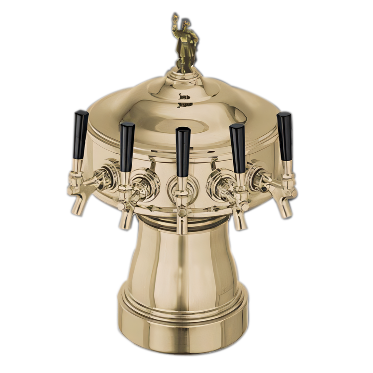 Product image #1 for Perlick Gambrinus 5-Faucet Glycol-Cooled Countertop Draft Beer Tower, Polished Chrome