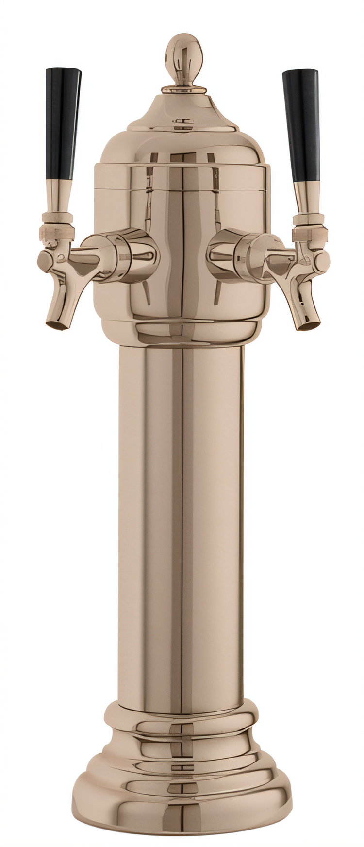 Product image #1 for Napoli Tower 2-Faucet Air-Cooled Direct Draw Beer Dispensing Kit, Tarnish-Free Brass